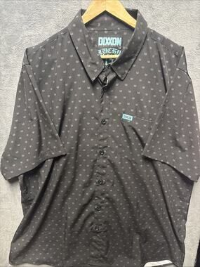 Dixxon Flannel Co shirt Lucky13 Mens Large short sleeve black charcoal button up